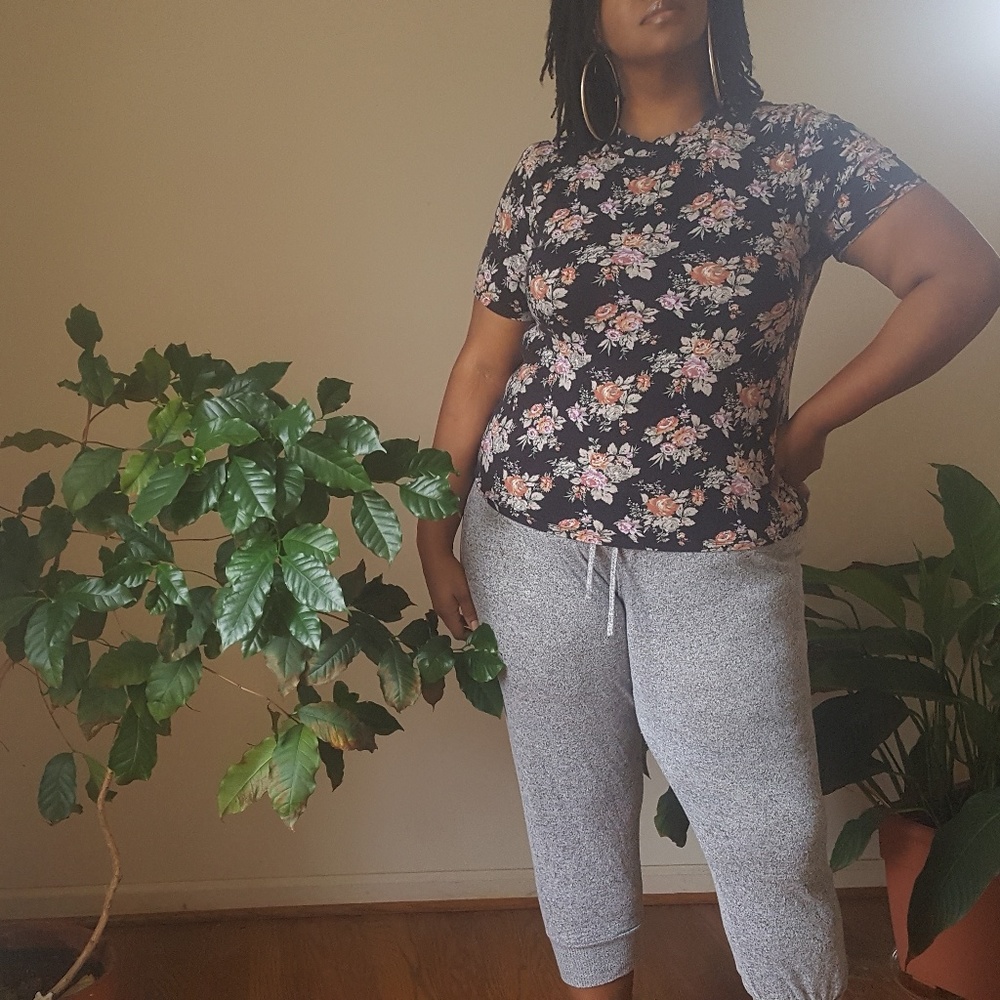 Forever 21Plus Size Floral Mock Turtle Neck Blouse